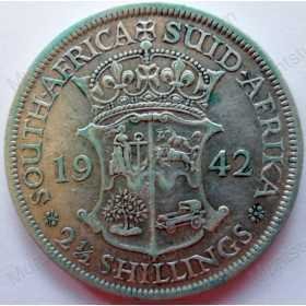 Two and Half Shillings, South Africa, 1942, Silver