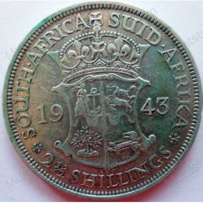 Two and Half Shillings, South Africa, 1943, Silver