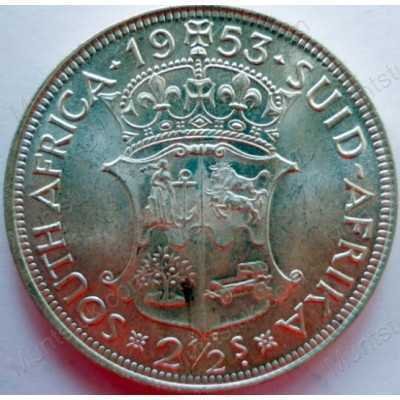 Two and Half Shillings, South Africa, 1953, Silver