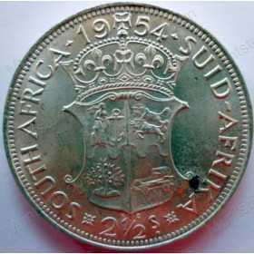 Two and Half Shillings, South Africa, 1954, Silver
