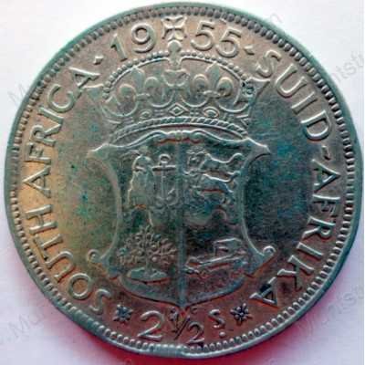 Two and Half Shillings, South Africa, 1955, Silver