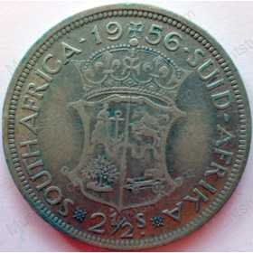 Two and Half Shillings, South Africa, 1956, Silver