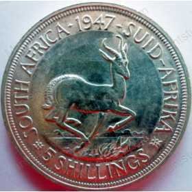 Five Shillings, South Africa, 1947, Silver