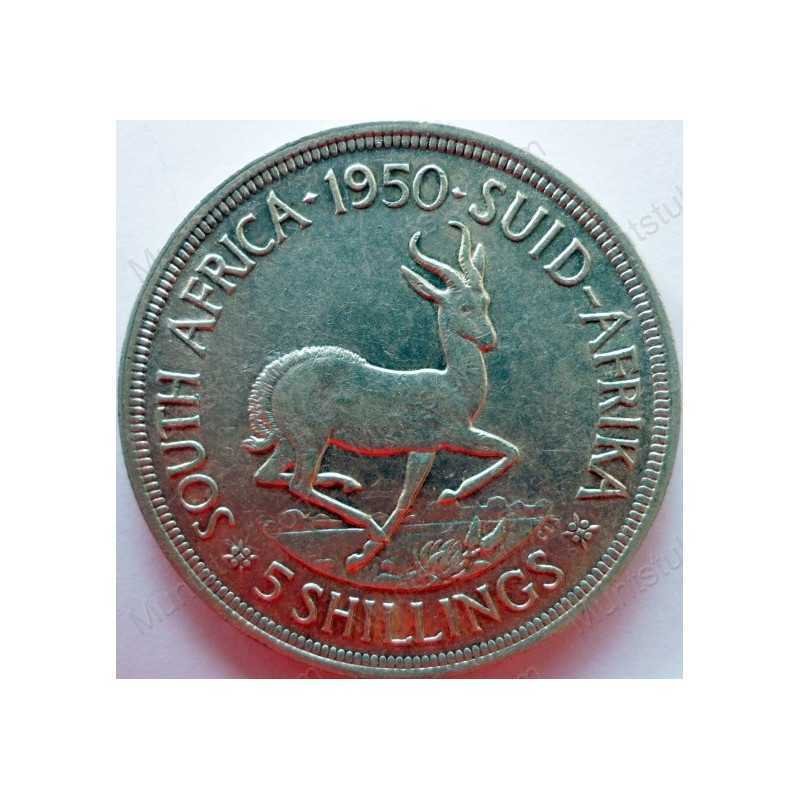 Five Shillings, South Africa, 1950, Silver