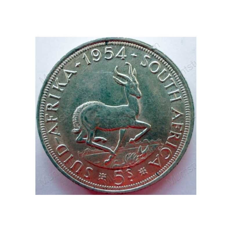 Five Shillings, South Africa, 1954, Silver Reverse