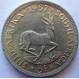 Five Shillings, South Africa, 1957, Silver