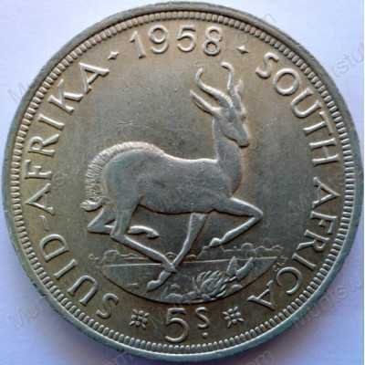 Five Shillings, South Africa, 1958, Silver