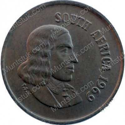 One Cent(English), South Africa, 1969, Bronze