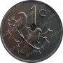 One Cent, South Africa, 1975, Bronze