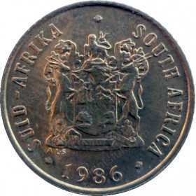 One Cent, South Africa, 1986, Bronze