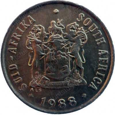 One Cent, South Africa, 1988, Bronze