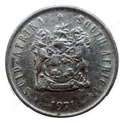 Five Cent, South Africa, 1971, NIckel