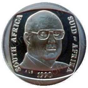 One Rand, South Africa, 1990, Nickel plated Copper