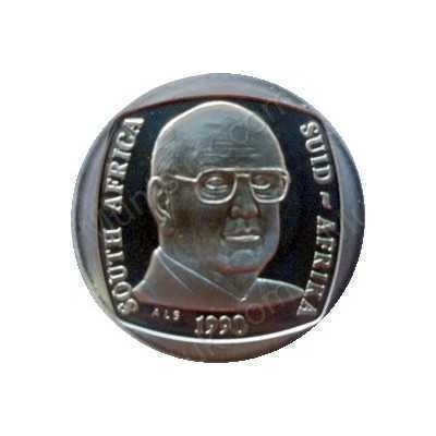 One Rand, South Africa, 1990, Nickel plated Copper