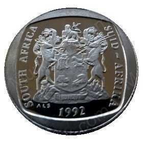 One Rand, South Africa, 1992, Nickel plated Copper