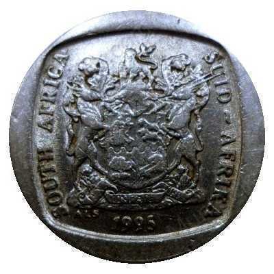 One Rand, South Africa, 1995, Nickel plated Copper