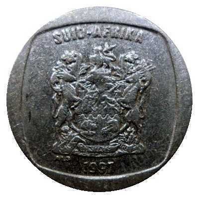 One Rand, South Africa, 1997, Nickel plated Copper
