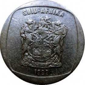 One Rand, South Africa, 1999, Nickel plated Copper