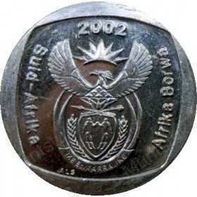 One Rand, South Africa, 2002, Nickel plated Copper