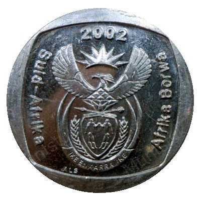 One Rand, South Africa, 2002, Nickel plated Copper