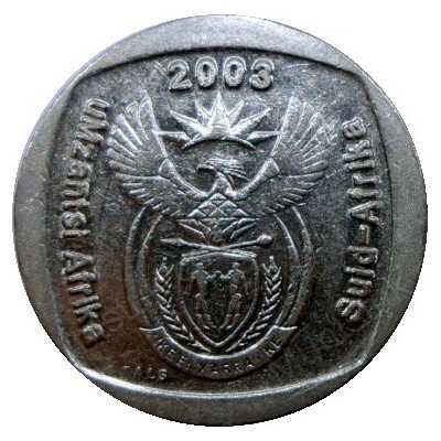 One Rand, South Africa, 2003, Nickel plated Copper