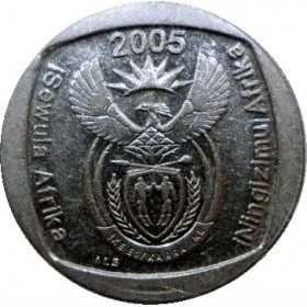 One Rand, South Africa, 2005, Nickel plated Copper