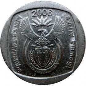 One Rand, South Africa, 2006, Nickel plated Copper