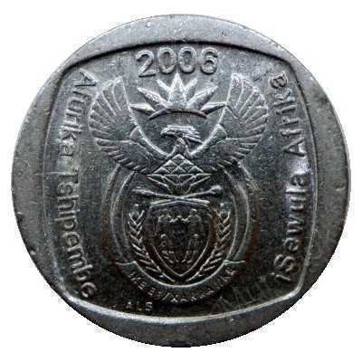One Rand, South Africa, 2006, Nickel plated Copper