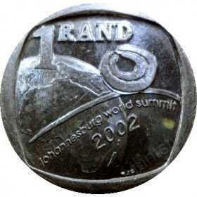 One Rand, South Africa, 2002, World Summit, Nickel plated Copper