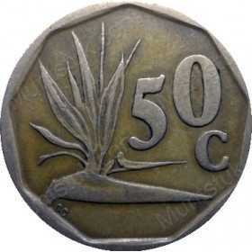 Fifty Cent, South Africa, 1990, Bronze plated Steel