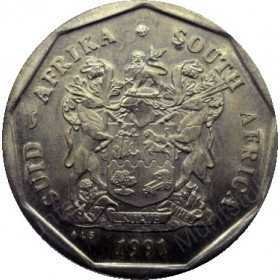 Fifty Cent, South Africa, 1991, Bronze plated Steel