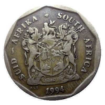 Fifty Cent, South Africa, 1994, Bronze plated Steel