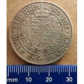 UK,Victoria Dei Gra Britt, 1898, Half Crown, Silver