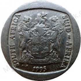 R5, South Africa, 1995, Nickel-plated Copper obverse