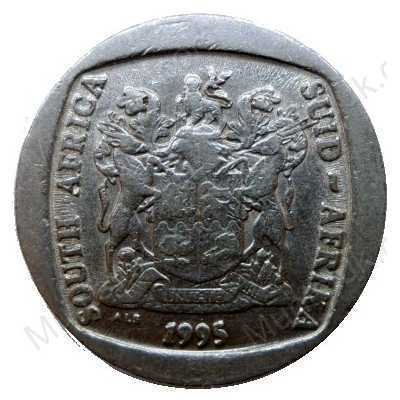 R5, South Africa, 1995, Nickel-plated Copper obverse