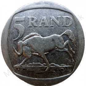 R5, South Africa, 1997, Nickel-plated Copper reverse