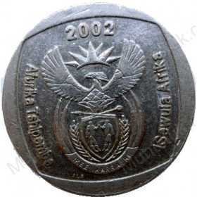 Five Rand, South Africa, 2002, Nickel plated Copper