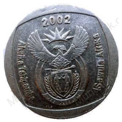 Five Rand, South Africa, 2002, Nickel plated Copper