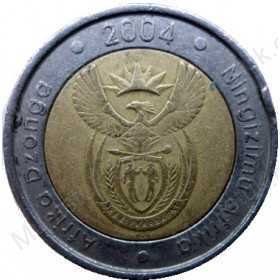 Five Rand, South Africa, 2004, Bimetal