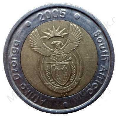 Five Rand, South Africa, 2005, Bimetal
