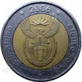 Five Rand, South Africa, 2006, Bimetal