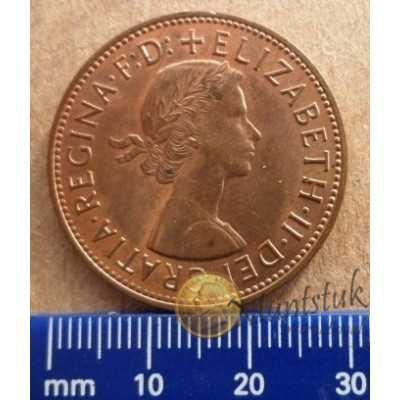 United Kingdom(1954-1970), Queen Elizabeth II, 1967, One Penny, Bronze