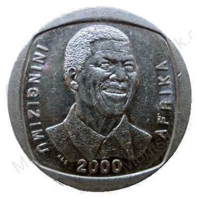 R5, South Africa, 2000, Nickel-plated Copper - Mandela obverse