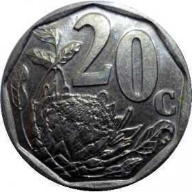 Twenty Cent, South Africa, 1998, Bronze plated Steel