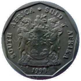 Twenty Cent, South Africa, 1990, Bronze plated Steel