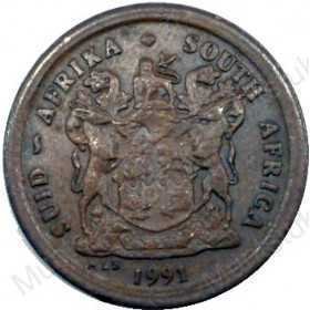 Two Cent, South Africa, 1991, Copper plated Steel