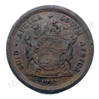 Two Cent, South Africa, 1992, Copper plated Steel