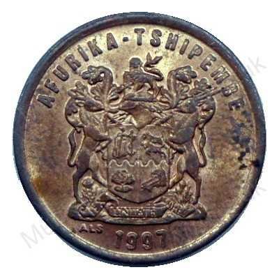 Two Cent, South Africa, 1997, Copper plated Steel