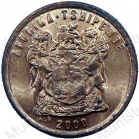 Two Cent, South Africa, 2000, Copper plated Steel