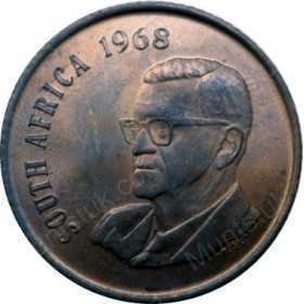 Two Cent(English), South Africa, 1968, Bronze
